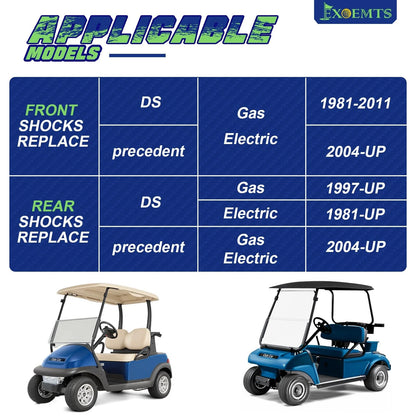 Front Rear Shocks for Club Car DS (1988–Present) - Black