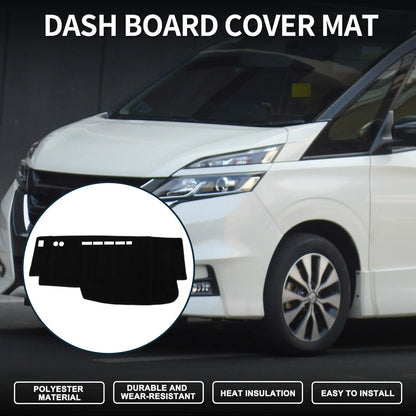 Dashboard Cover Mat for Nissan Serena C25 (2005–2010) Sun Protector Black