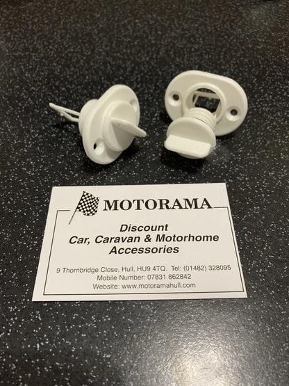 2X Transom Drain Plugs Single Screw Type for Boat (White)