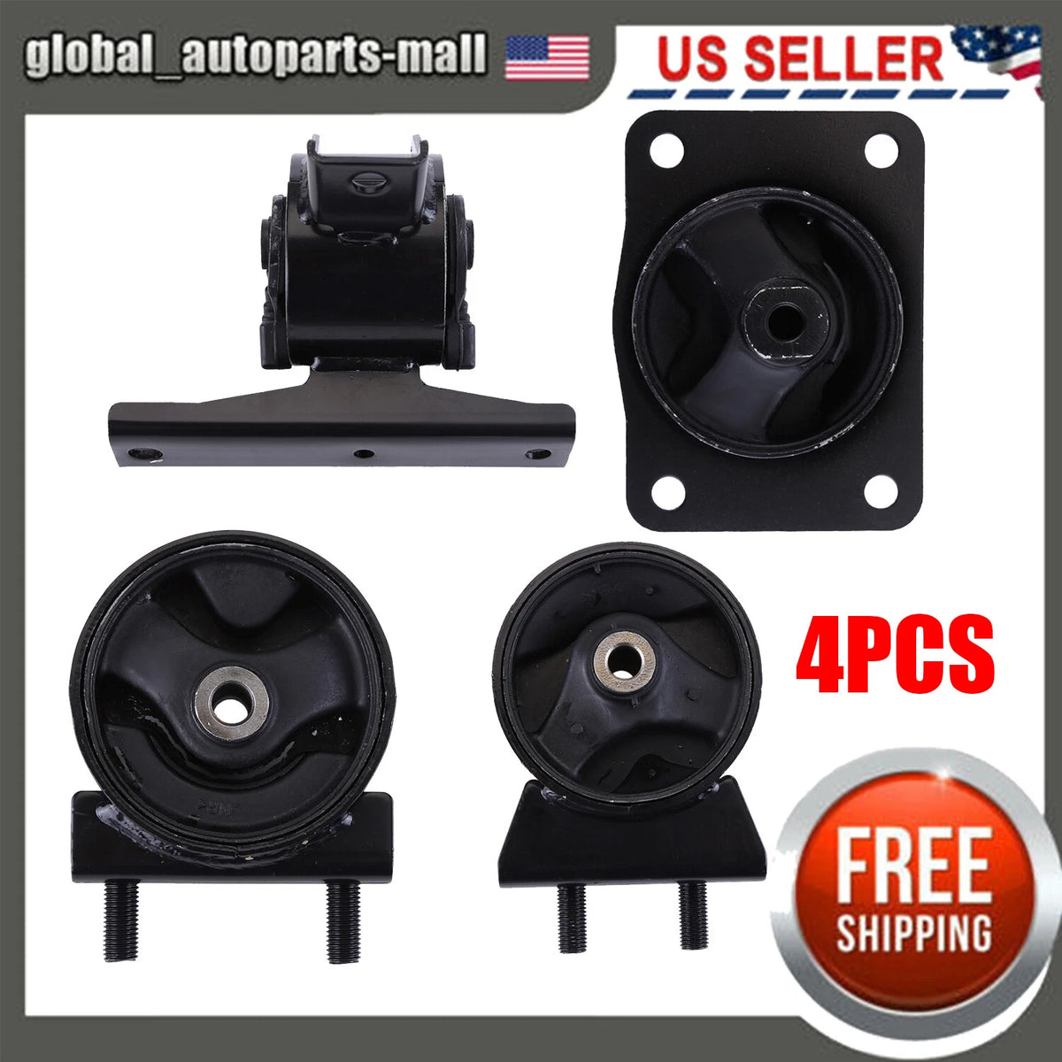 Engine Motor Mount Set of 4 for Suzuki Sx4 (2007–2009) 11710-80J00 11720-80J00 11610-80J00 11620-80J00