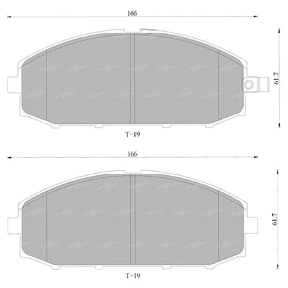 Front Disc Brake Pads Set for Nissan Patrol Y61 GU 4x4 (1997 - 2016)