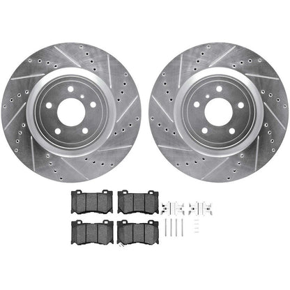 Set of 2 Drilled and Slotted Rotors for Infiniti Q60 (2014–2015) ALX-PAU-DF-7512-68015-CLA2