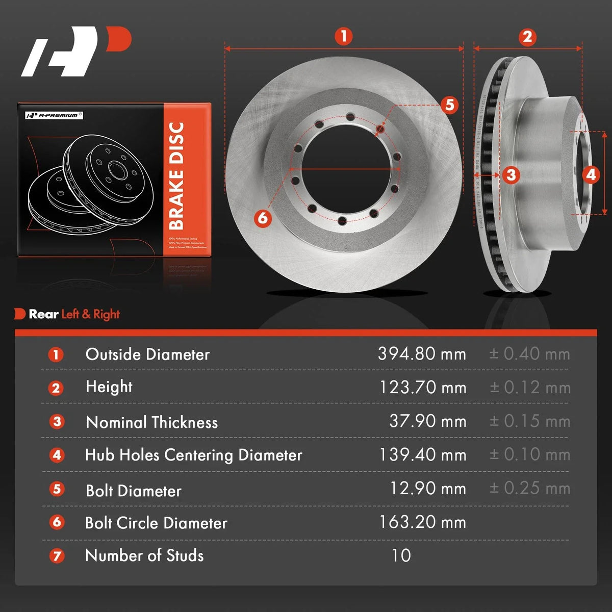 Rear Disc Brake Rotors for Ford F-450 F-550 Super Duty (2002–2004)