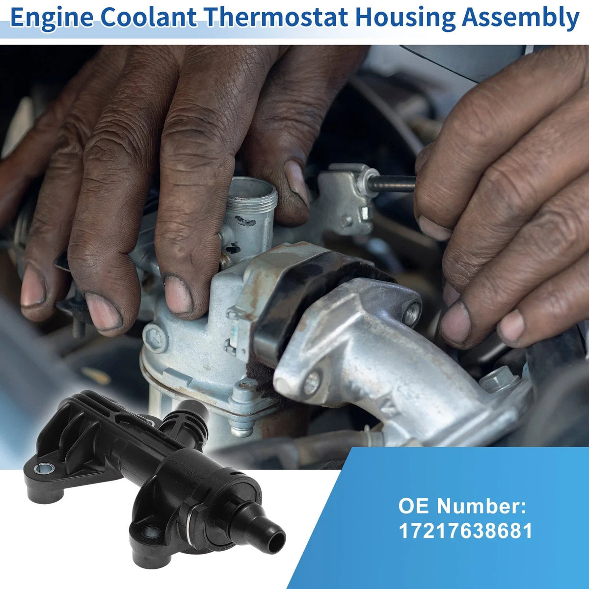 Engine Coolant Thermostat Housing Assembly No. 17217638681 for BMW 535i (2013–2016)