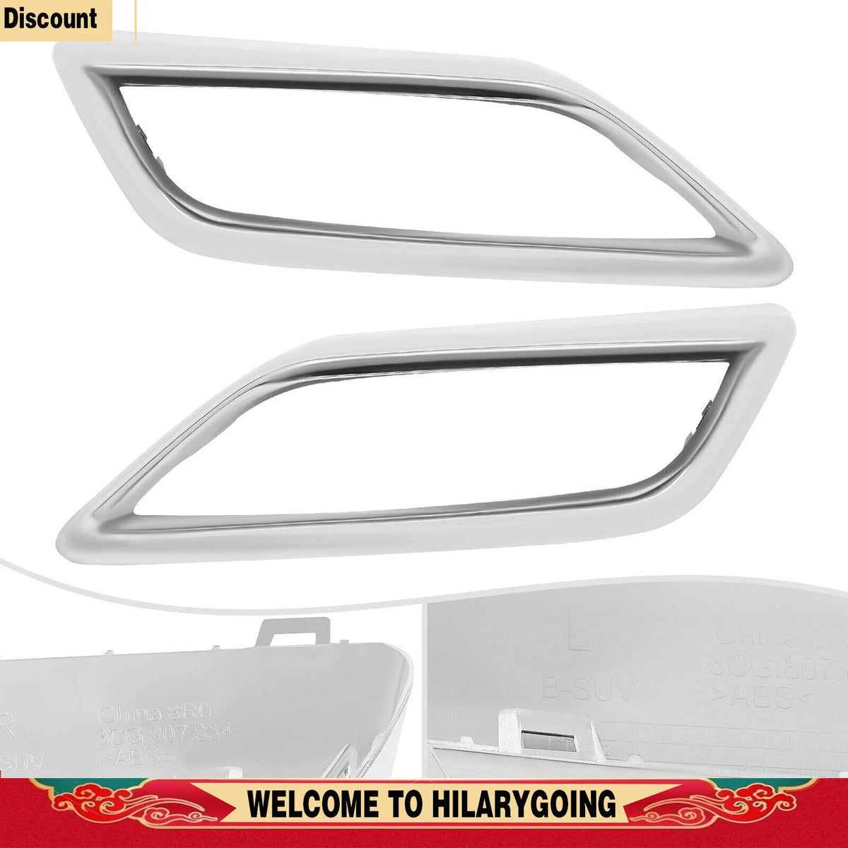 Set of 2 Bumper Exhaust Hole Trim for Volkswagen Atlas (2018–2020)