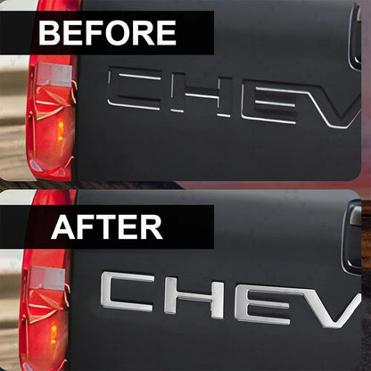 Gloss Chrome Tailgate Raised Letter Emblem for Silverado 1500 2500HD (2019–2026)