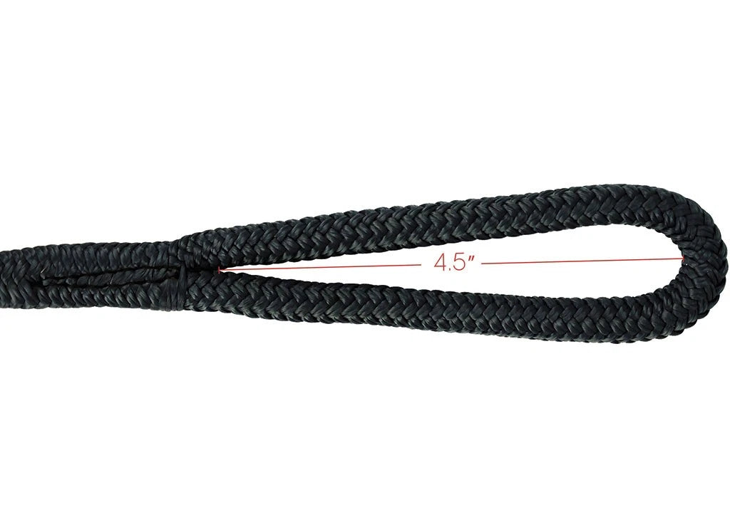 2X Fender Lines for Boat (3006.2168) 3/8" x 6' Black Double Braid Nylon