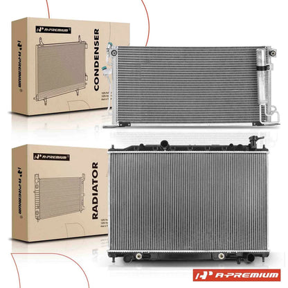 2X Radiator + AC Condenser Cooling Kit for Mitsubishi Lancer (MR571798, MR968857, MR968858, 2448, 3102)