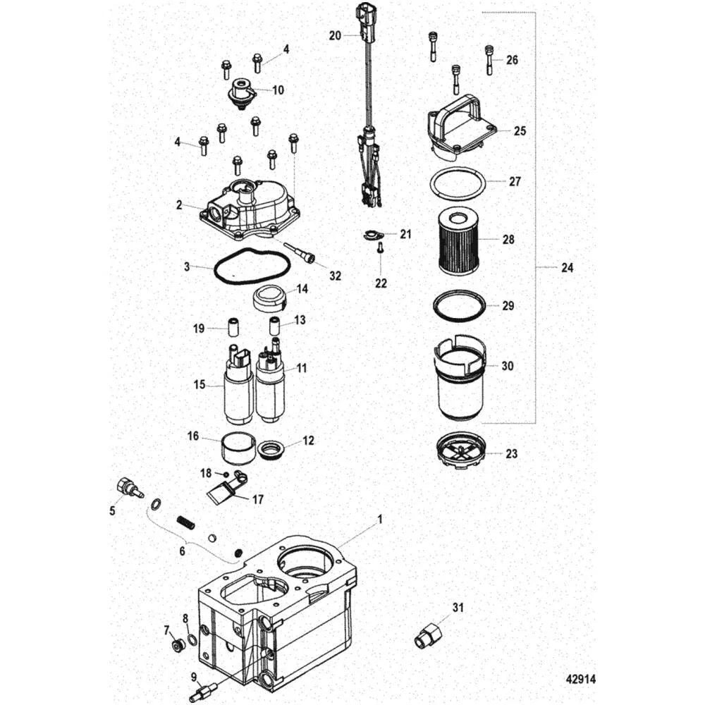 Cool Fuel Filter Kit for Mercury MerCruiser (Gen 3) (35-8M0093688, 8M0204703)
