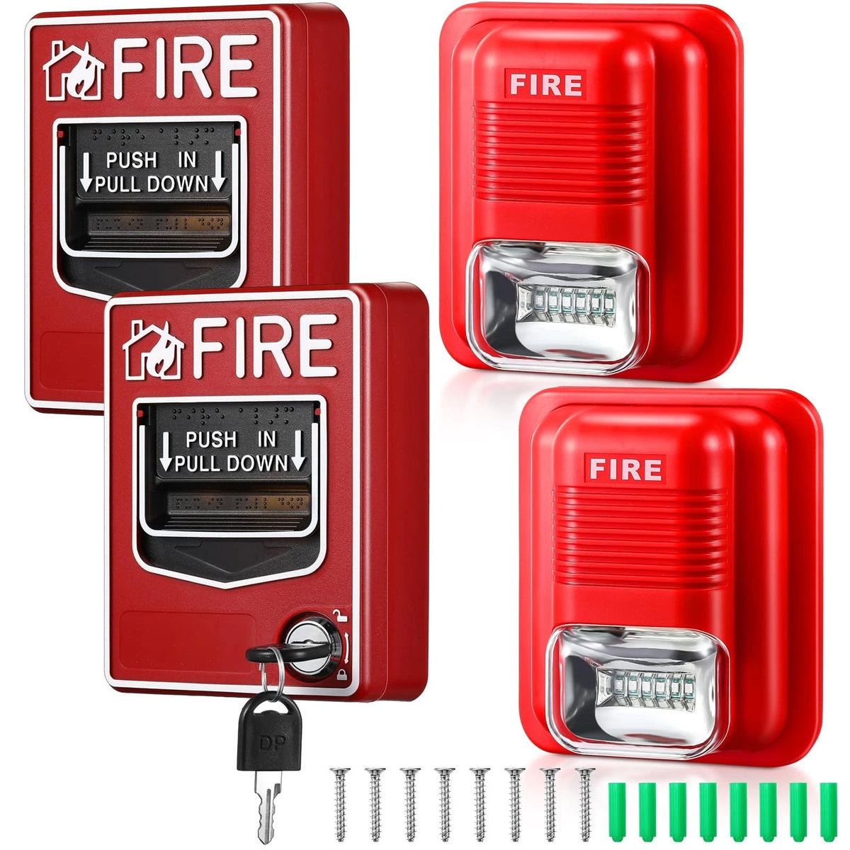 4X Fire Alarm Pull Station for Universal Use (5.51 x 4.13 x 1.77 inches)