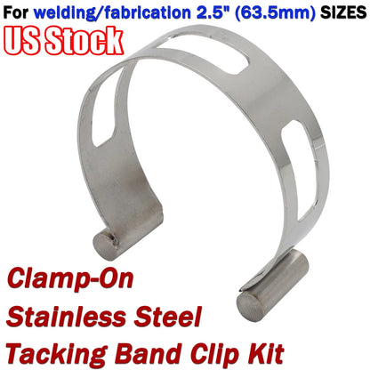 2.5'' Clamp-On Exhaust Pipe Tacking Band Clip Kit for Welding & Fabrication