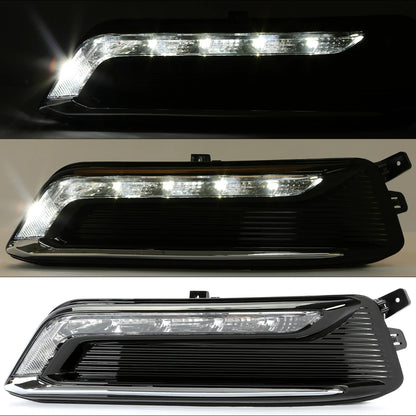 Clear Lens Pair LED DRL Fog Lights + Wiring + Switch Kit for Chevy Impala (2014–2020)