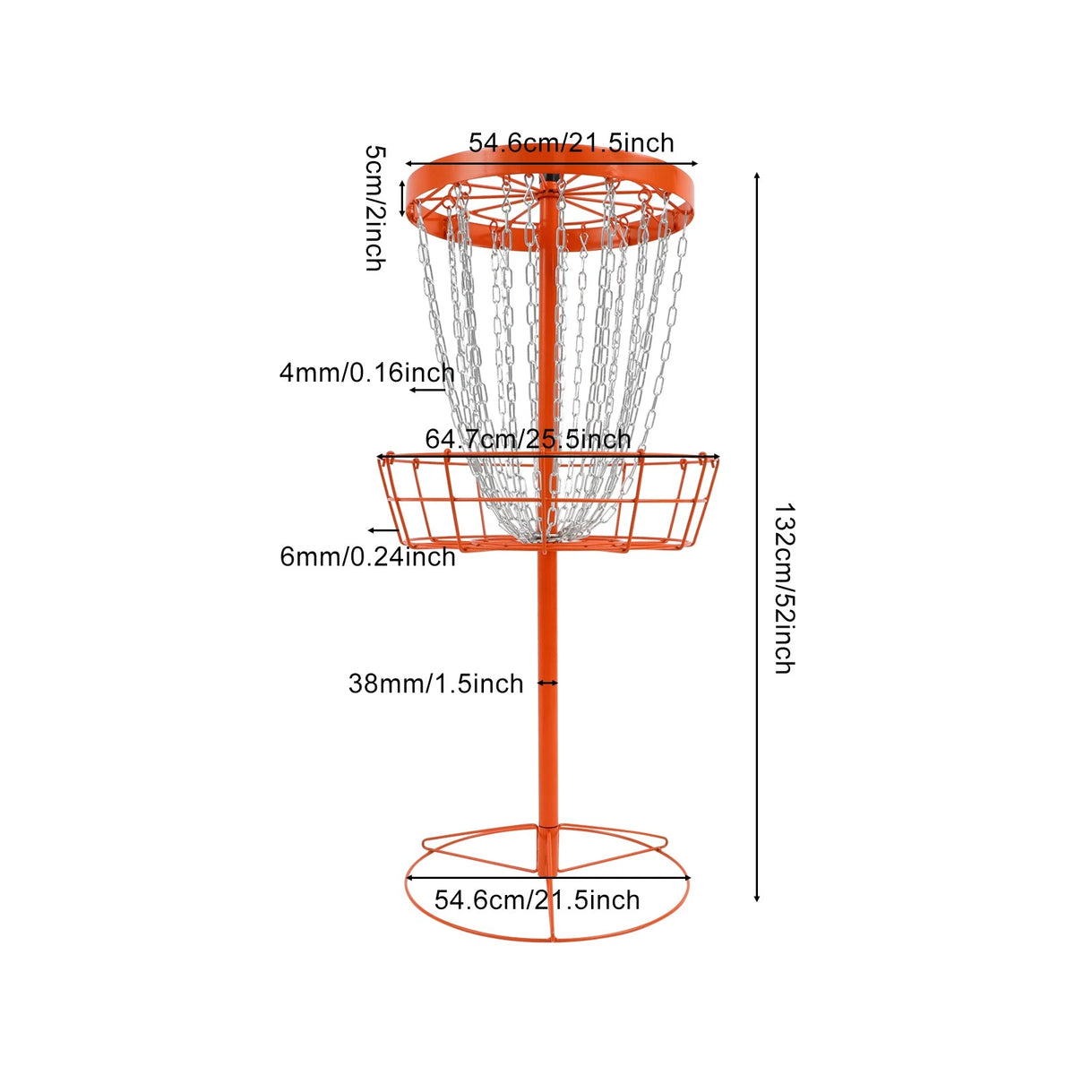 Portable 24-Chain Disc Golf Basket Target for Practice