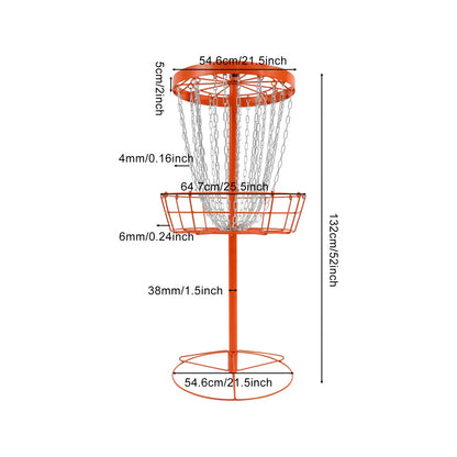 Portable 24-Chain Disc Golf Basket Target for Practice