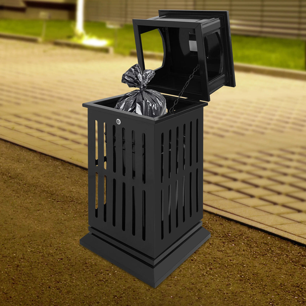 Heavy Duty Outdoor Trash Can for Commercial Use