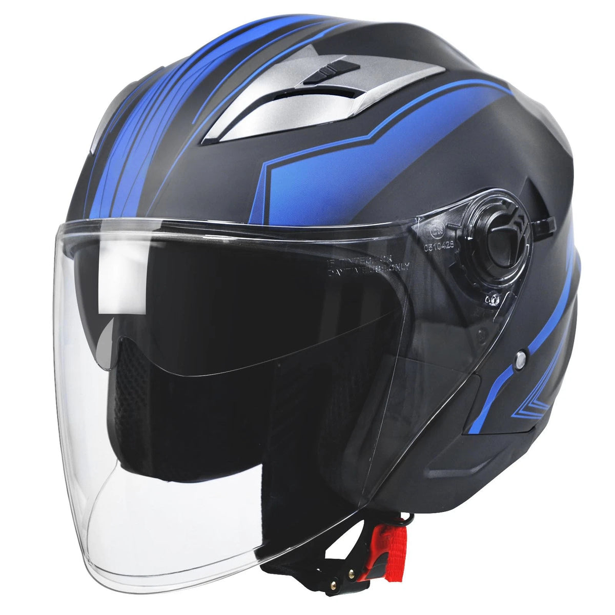 OpenFace Motorcycle Helmet with Double Visor for Men and Women (DOT Approved)