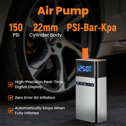 2500A Car Jump Starter with Digital Tire Inflator for 12V Vehicles