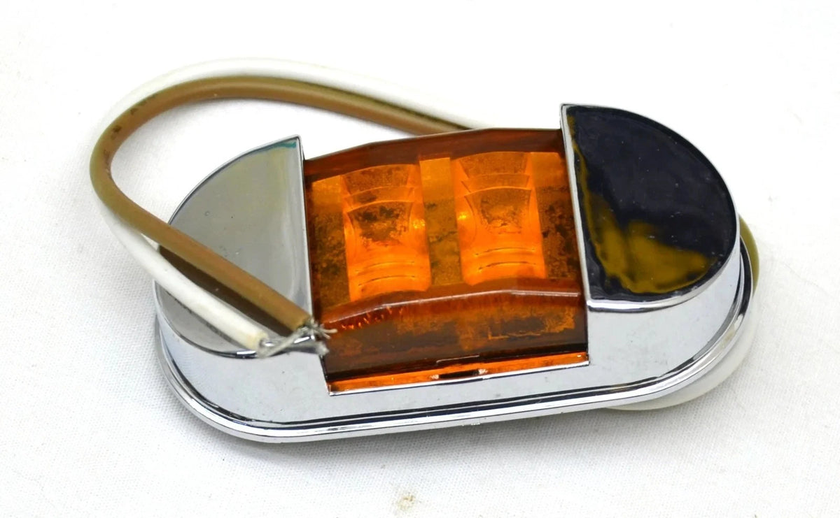 2X Side Marker Light for (77120A) - Amber LED with Chrome Bezel