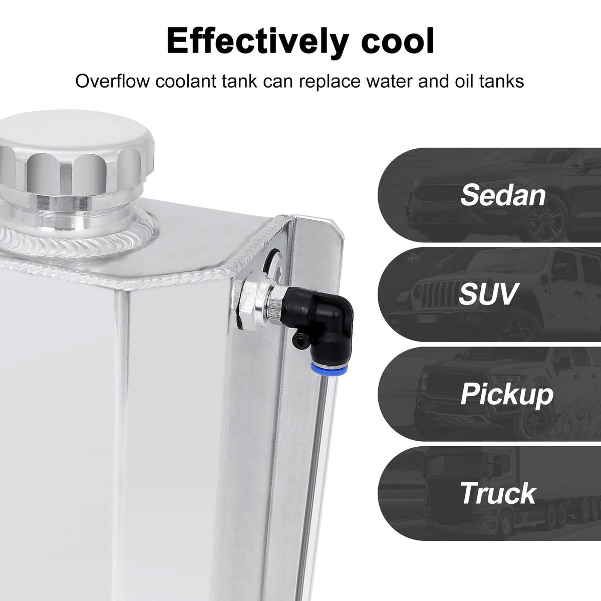 2L Aluminum Coolant Overflow Tank for
