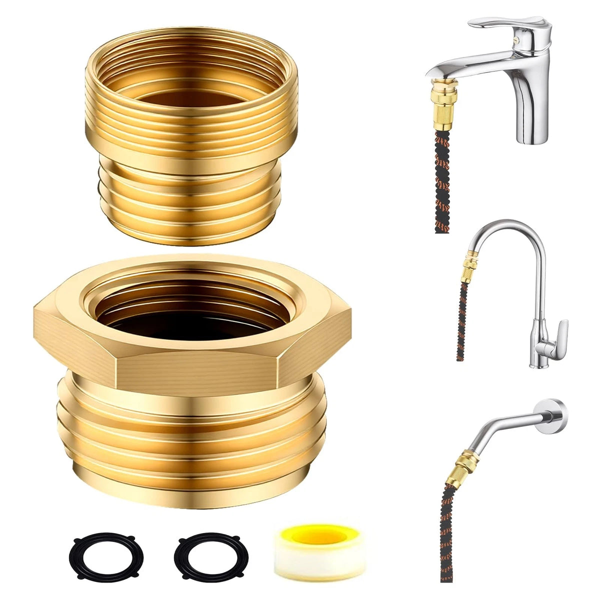 Brass Shower Hose Adapter and Faucet Kit for G1/2" Female