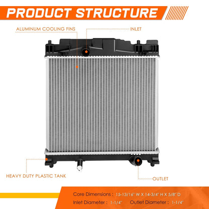 Full Aluminum Core Cooling Radiator for Scion iQ (2012–2015) DPI-13263