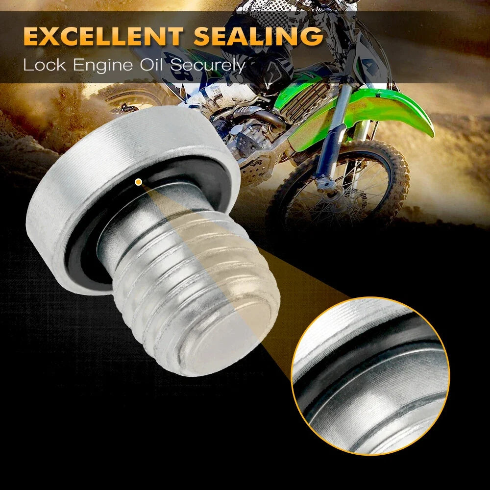 CNC Magnetic Oil Pan Drain Bolt Screw Plug for Kawasaki KLR650 (1987–2016)