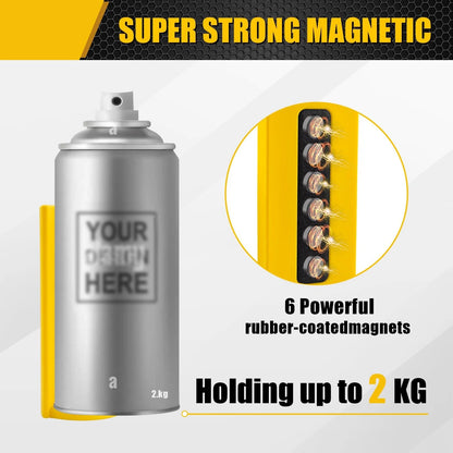 Set of 4 Magnetic Aerosol Spray Can Holders for Toolbox