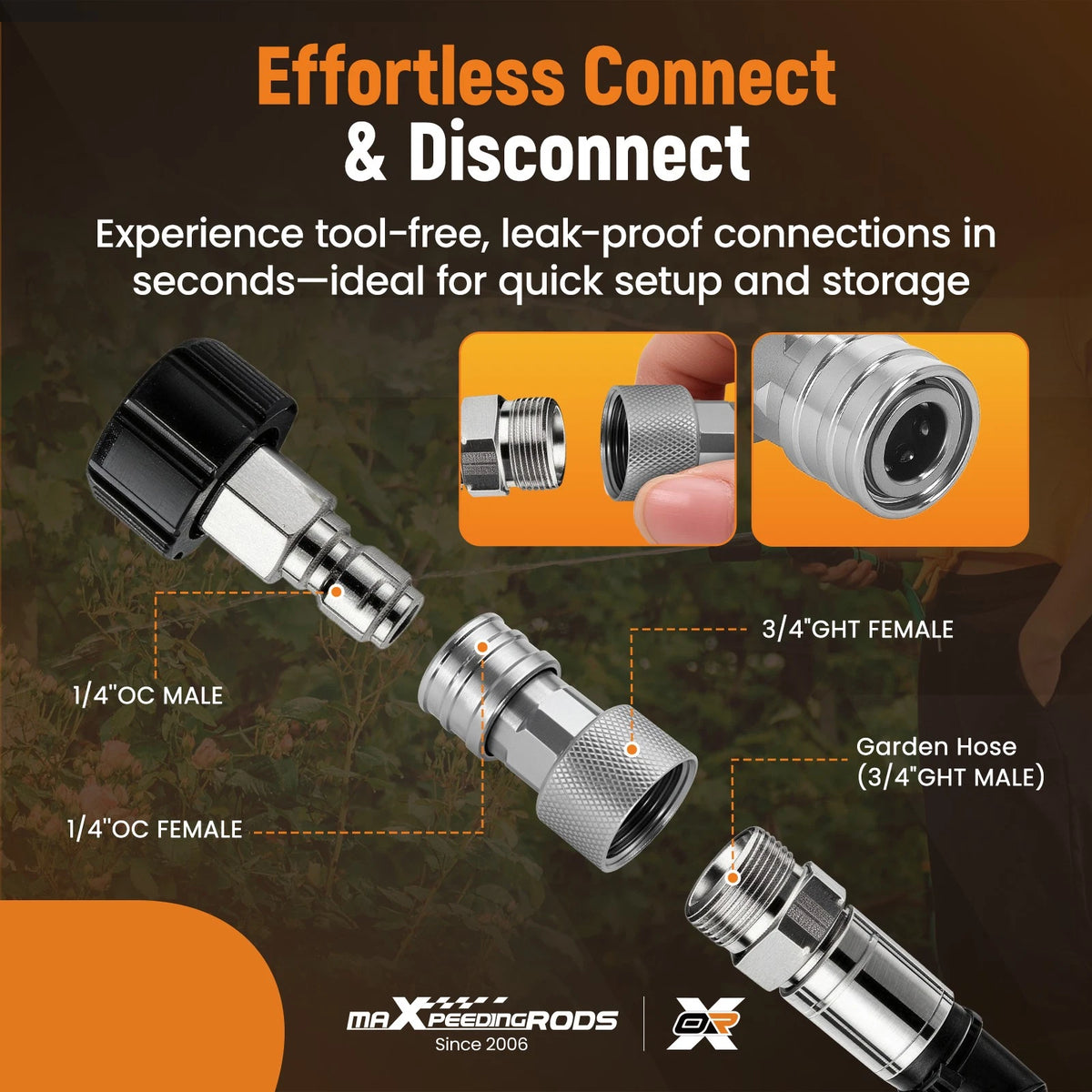 3/4" GHT to 1/4" Quick Connect Adapter for Pressure Washer (No Year Range)