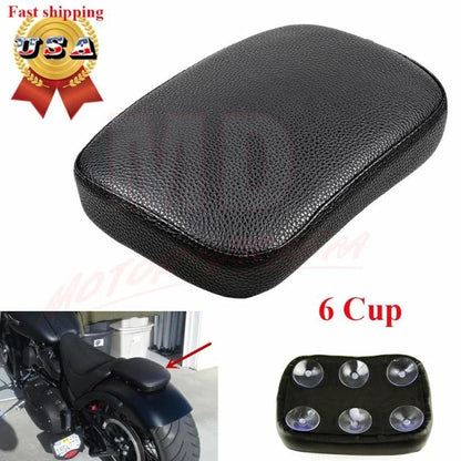 Rectangle Rear Pillion Passenger Seat 6 Suction Cup for Harley Softail Dyna Sportster