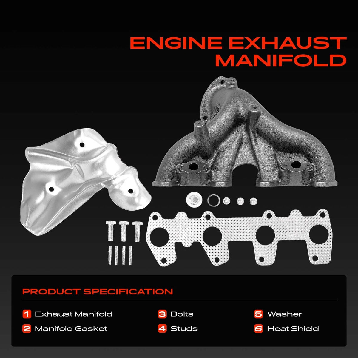 Exhaust Manifold with Gasket for Chevy S10 GMC Sonoma (2000–2003) 12569057, 24577360, 674-675