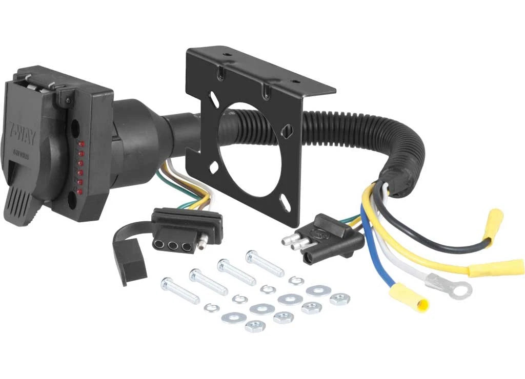 4-Way Flat to 7-Way Round & 4-Way Flat Adapter for Curt 57674