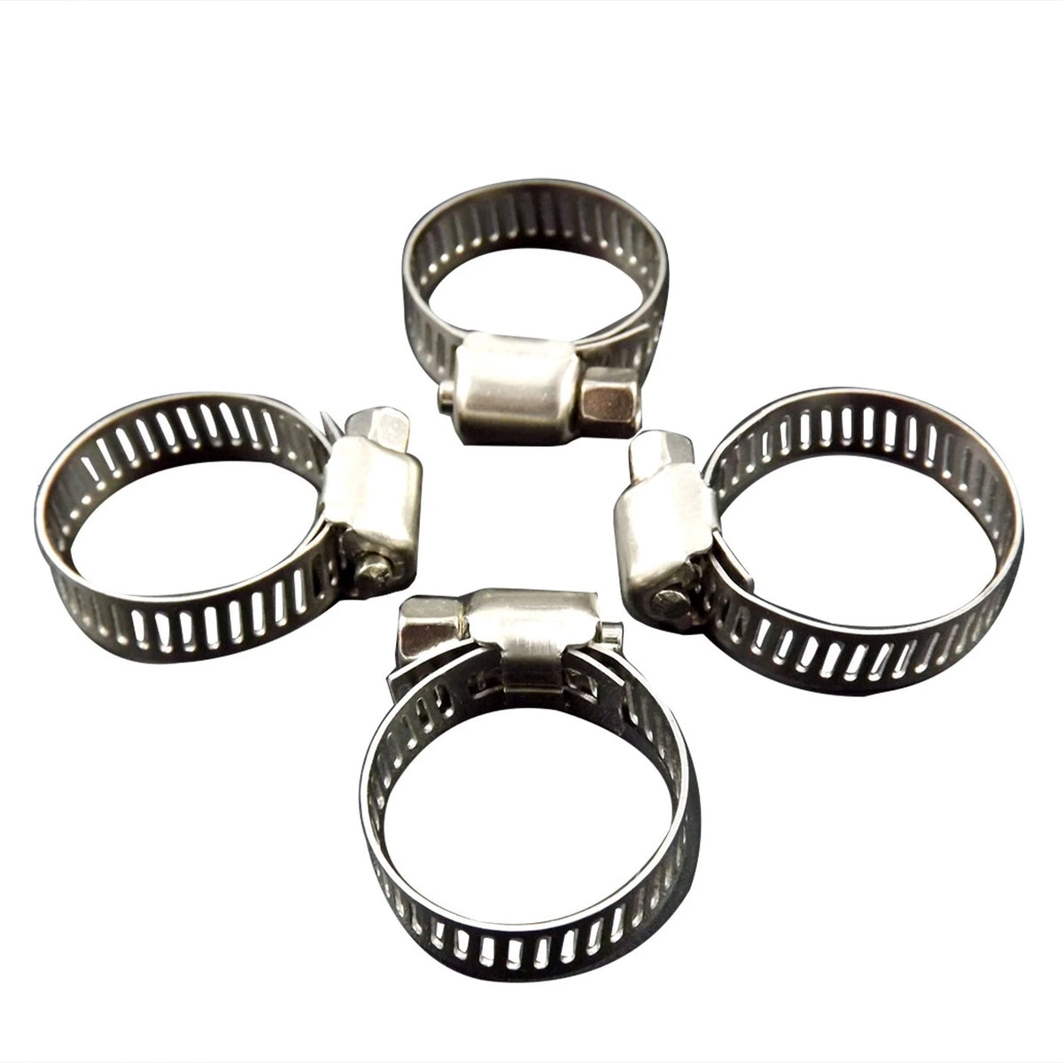 100pcs Adjustable Stainless Steel Drive Hose Clamps for Marine Fuel Line (2"-3", 4")
