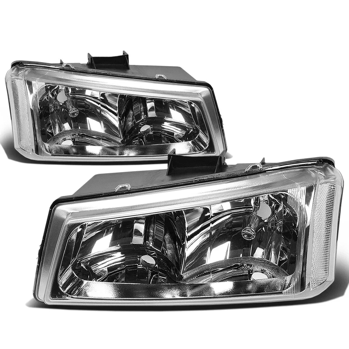 Chrome Clear Corner Headlight & Black Smoked 3D LED Tail Light for Silverado (2003–2007)