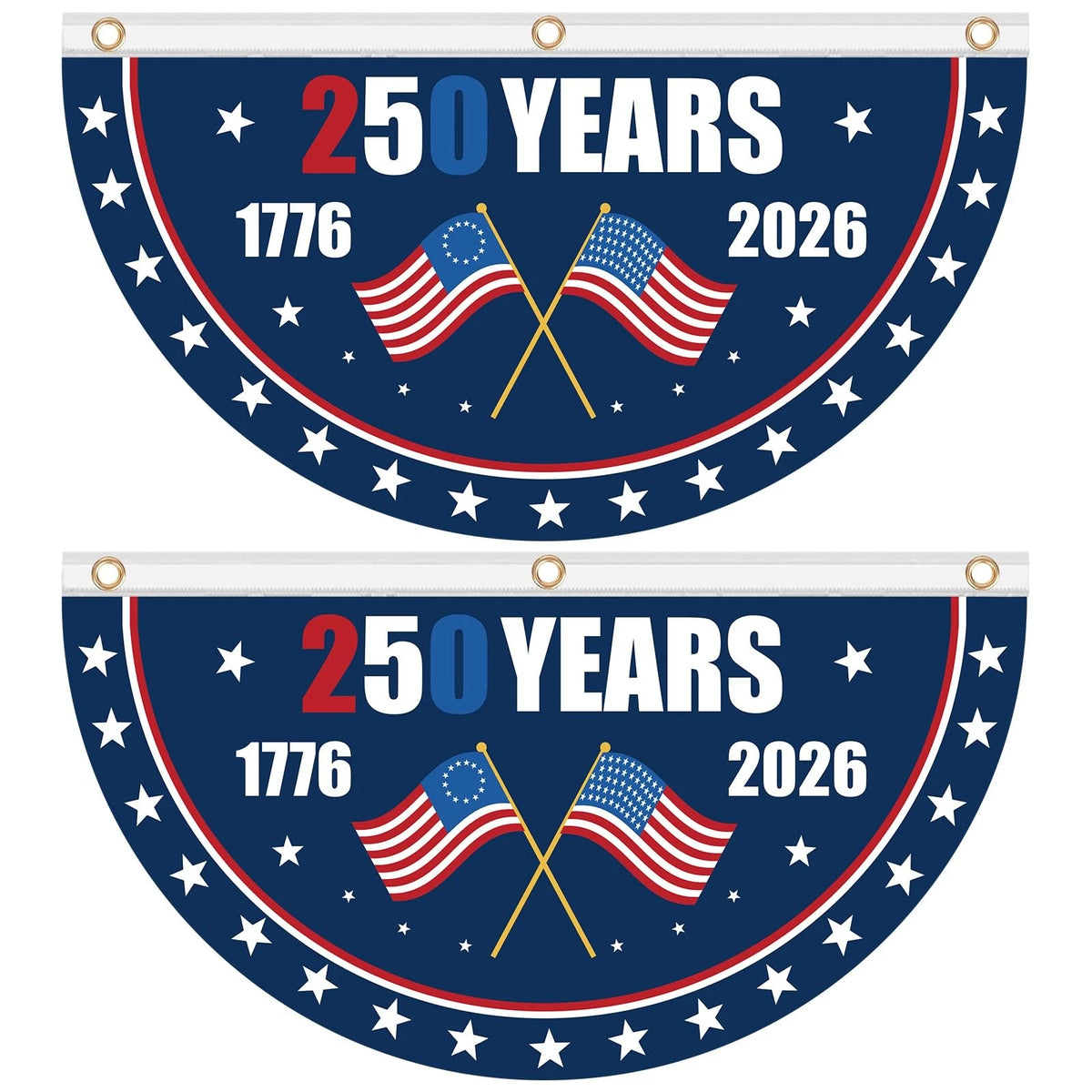 2X 4x2 FT Bunting Flag USA for 1776-2026