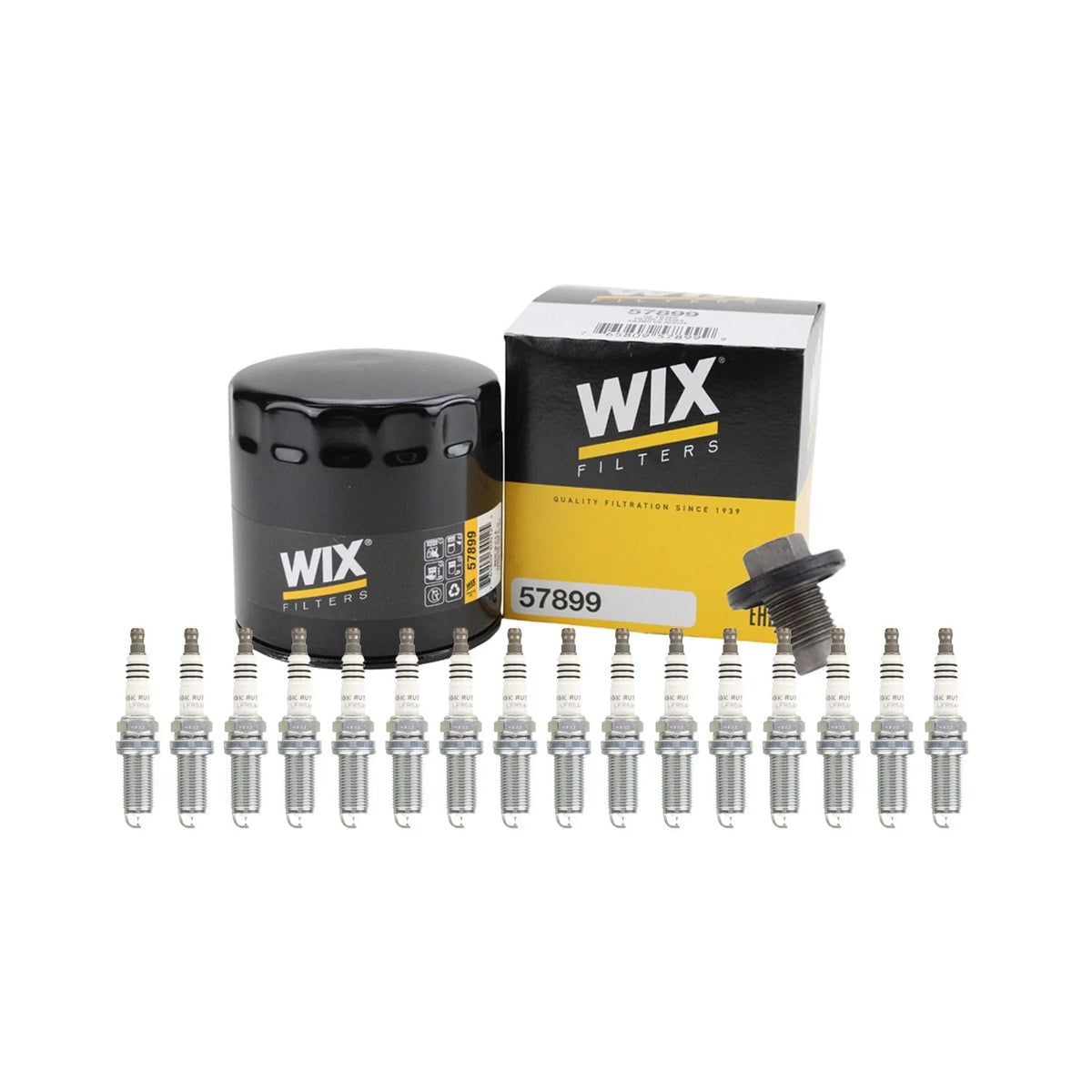 Wix Engine Oil Filter & NGK Spark Plugs Set for Dodge 300 Aspen Charger Ram 2500 V8 (2006–2010)