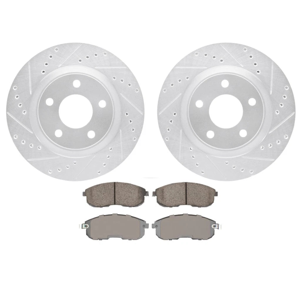 Rotor Set for Nissan Juke (2011–2017) ALX-PAU-DF-7512-67500-CLA2 Vented Drilled Slotted