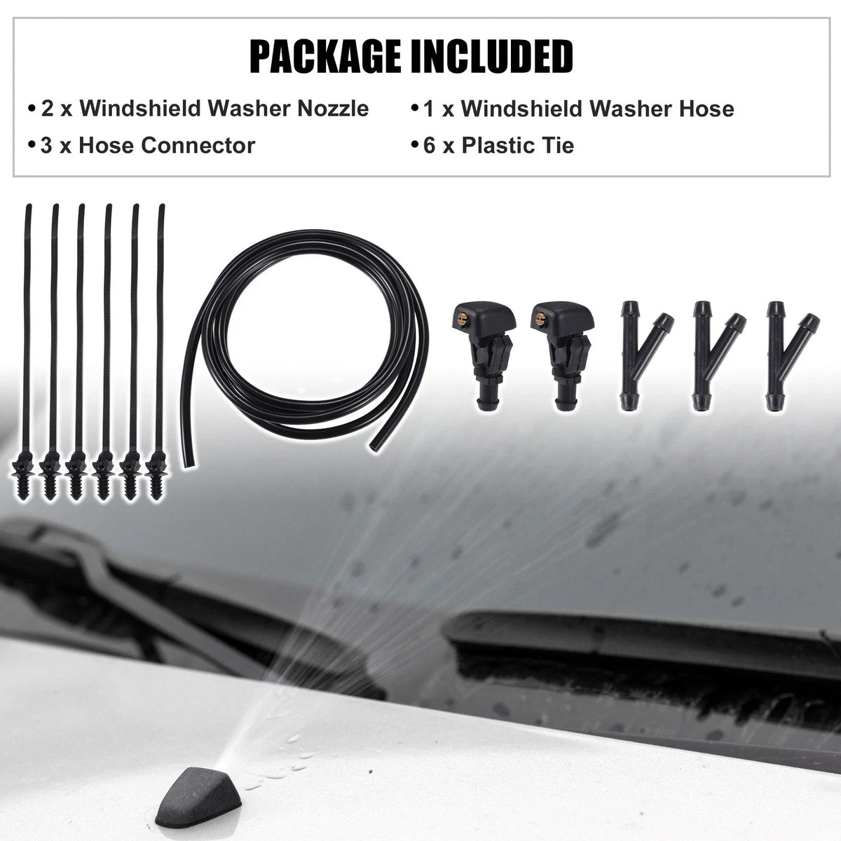 Set of 2 Windshield Washer Nozzles for Ford Crown (No. 3W7Z17603AA)