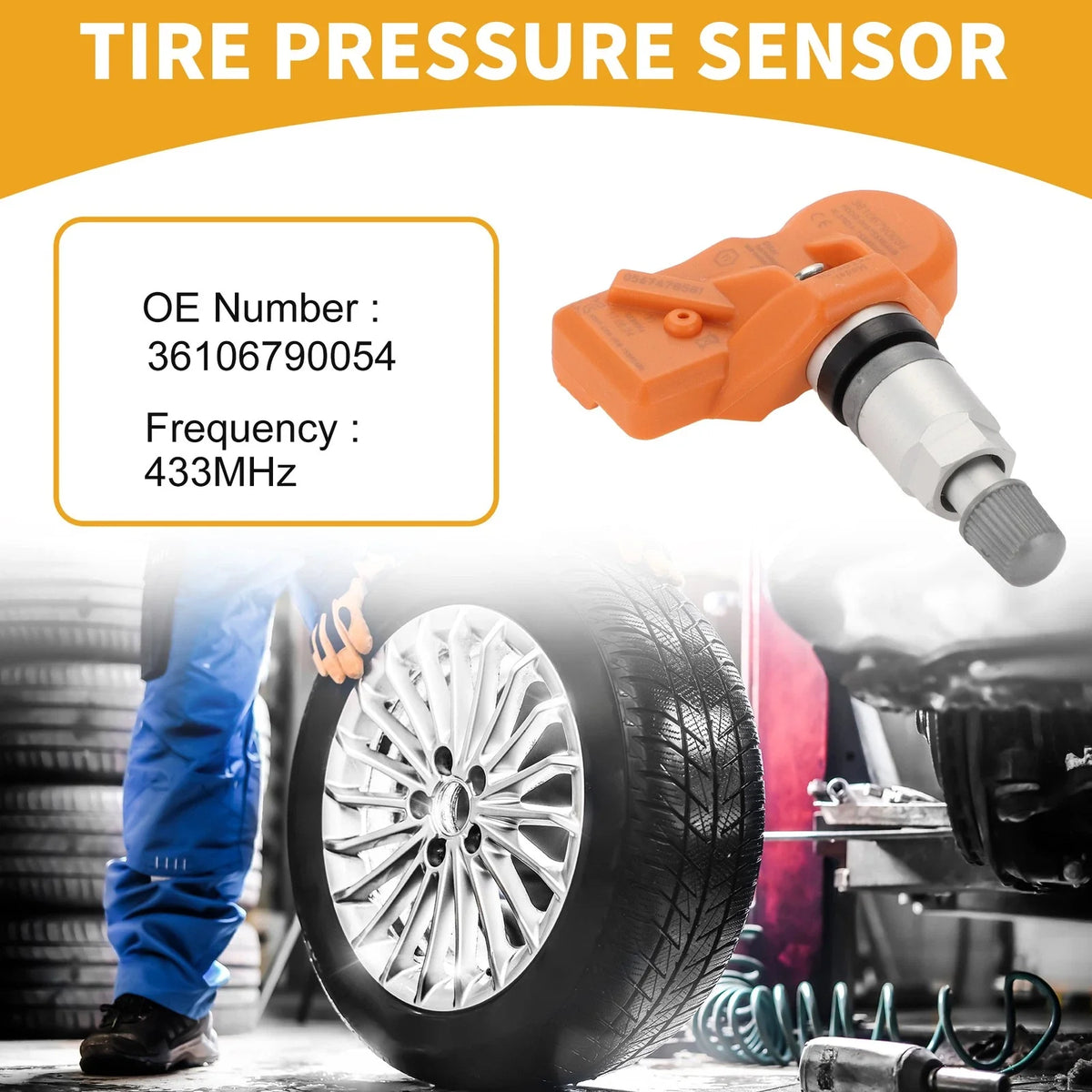 Tire Pressure Sensor for BMW 328i (2009–2013) 36106790054 TPMS 433MHz