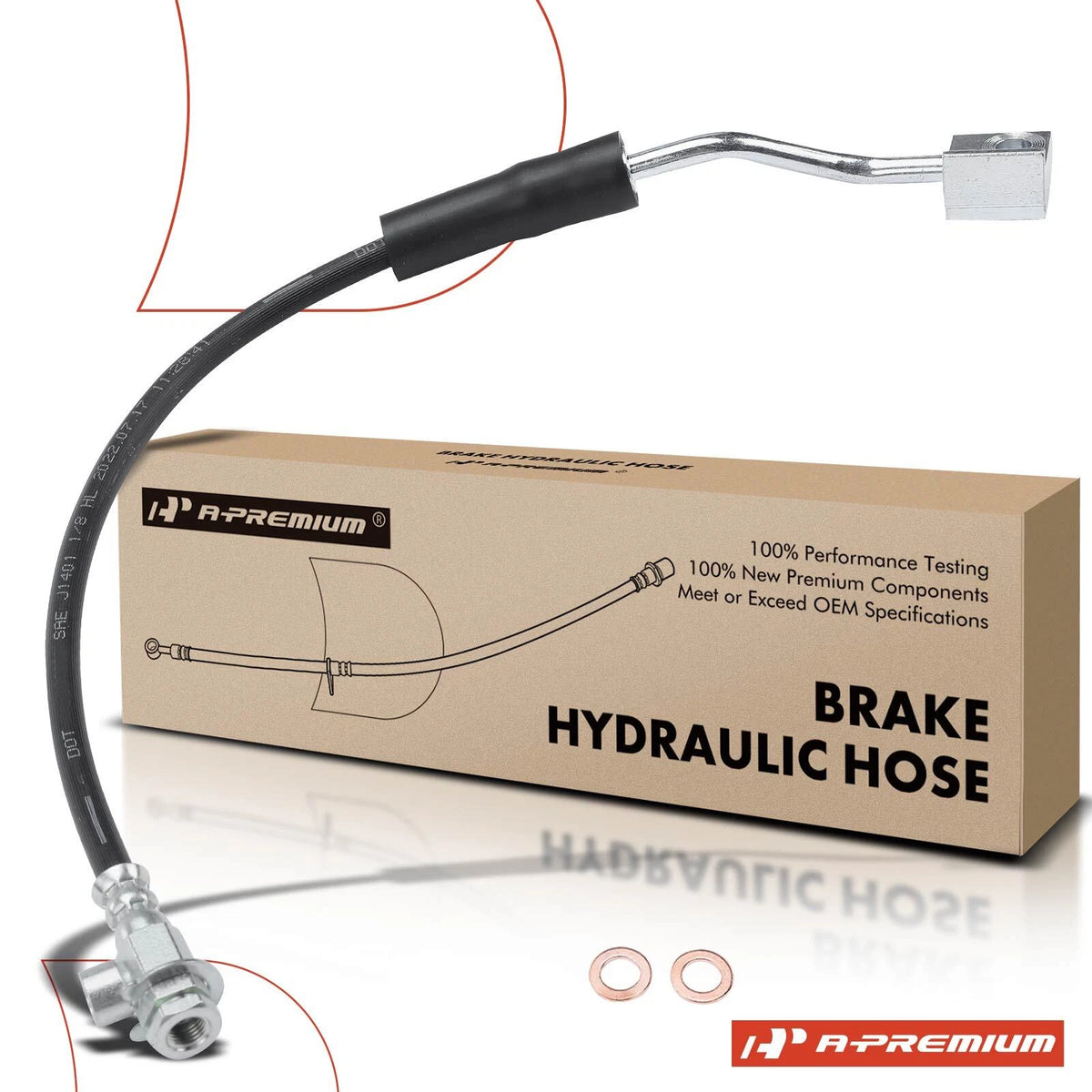 Front Driver Side Brake Hydraulic Hose for Ford F-150 (1992–1996) F4TZ2078D, 2201112