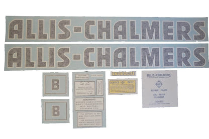Vinyl Decal Set for Allis Chalmers B (Even Letters, Black)