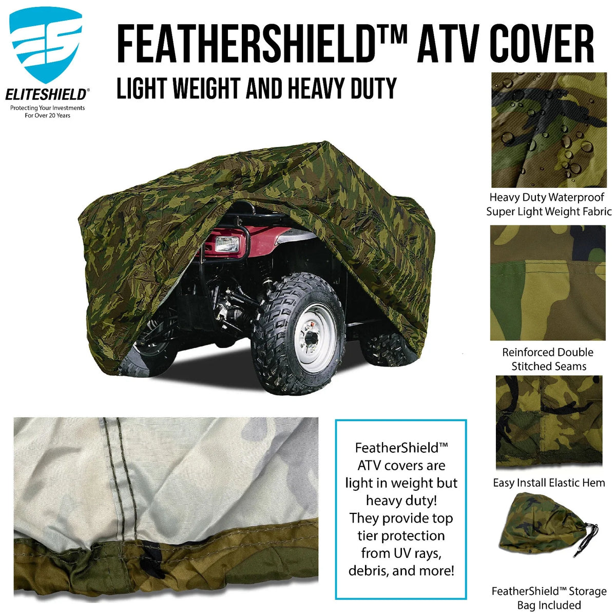 Storage Cover for Kawasaki Prairie 700 4x4 ATV (All Weather, Camo)
