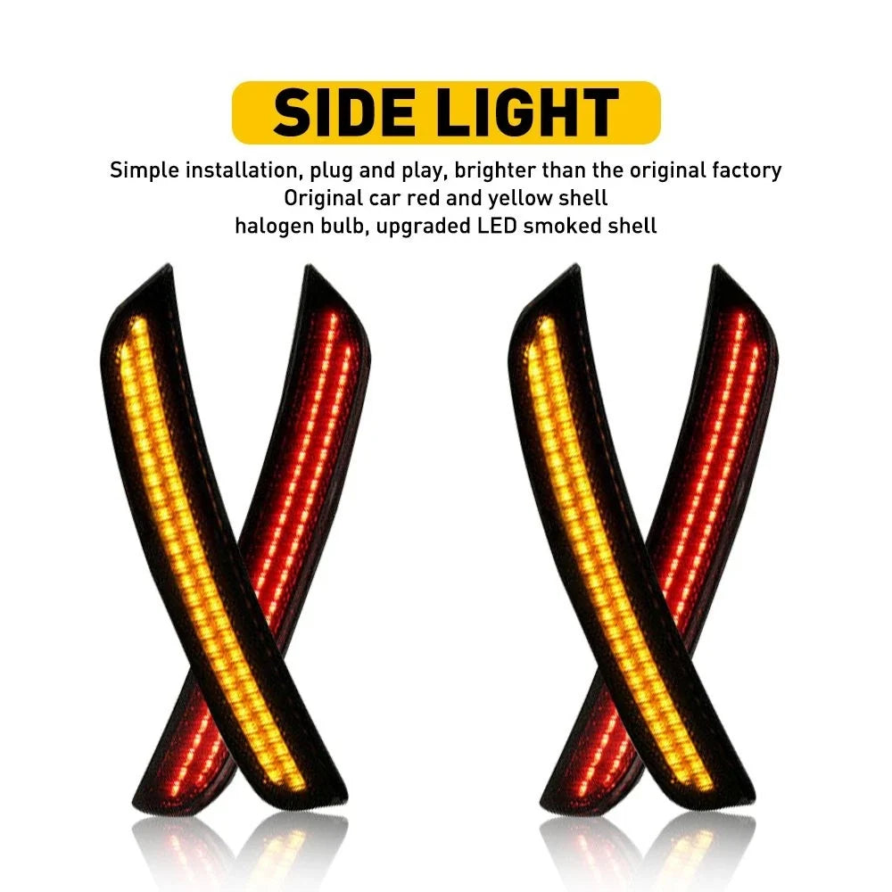 2X Smoked LED Side Fender Marker Lights for Dodge Charger (2015–2021)