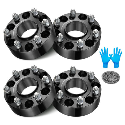 Set of 4 Hub Centric 6x5.5 Wheel Spacers Black for Ram 1500 (2019–2022)