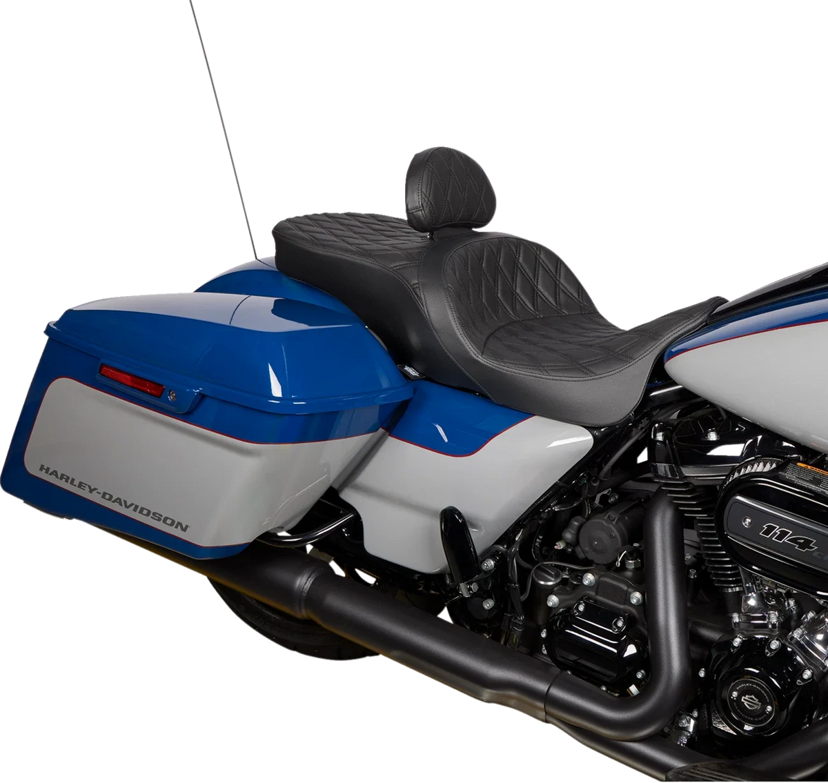 EZ Glide II Backrest for Drag Specialties Seats (Small, Vinyl, Double Diamond)