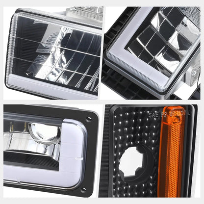 F-Shape LED DRL Headlights for Chevy C/K 1500-3500 Suburban (1988–1993)