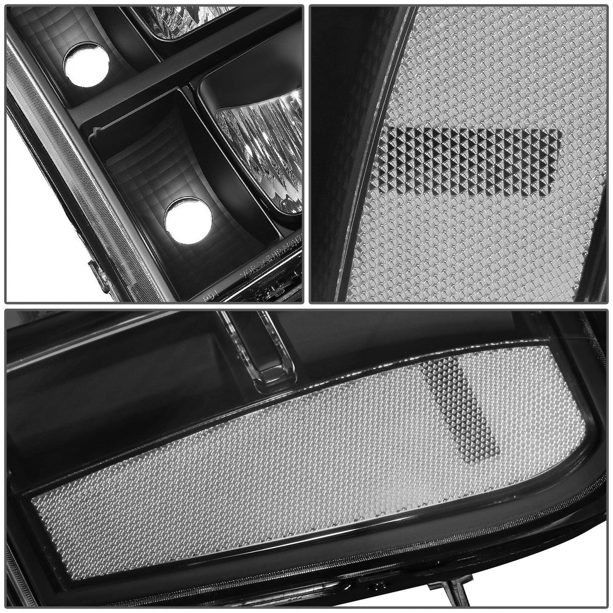 Set of 2 Black Housing Clear Corner Headlight Lamps for GMC Sierra 1500 2500HD (2007–2014)