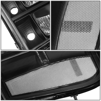 Set of 2 Black Housing Clear Corner Headlight Lamps for GMC Sierra 1500 2500HD (2007–2014)