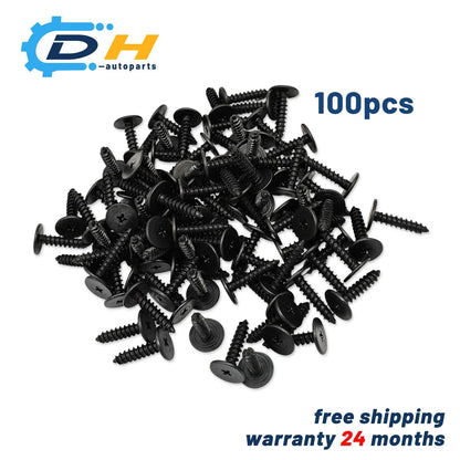 100Pcs Flat Head Tapping Screw for Honda Odyssey (2010–2022) 90103-SDA-A00, 90103-TA0-000