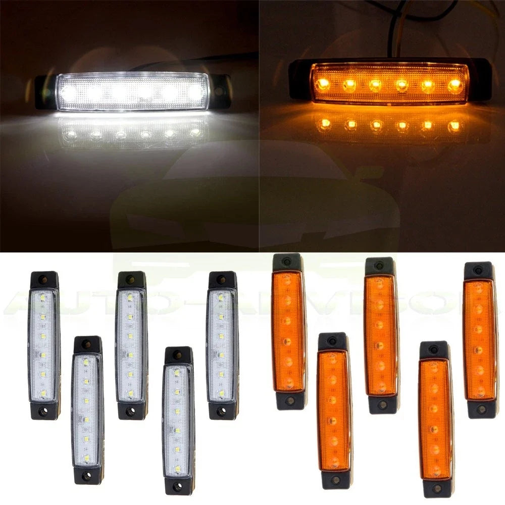 Set of 10 Waterproof Side Marker Turn Signal Lights for Truck Trailer