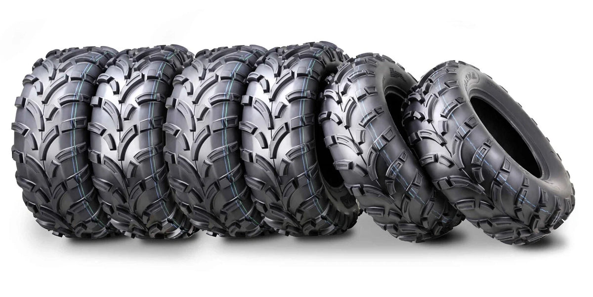 Set of 2 Front & 4 Rear WANDA UTV ATV Tires 25x8-12, 25x11-10 6PR P373 Lit Mud